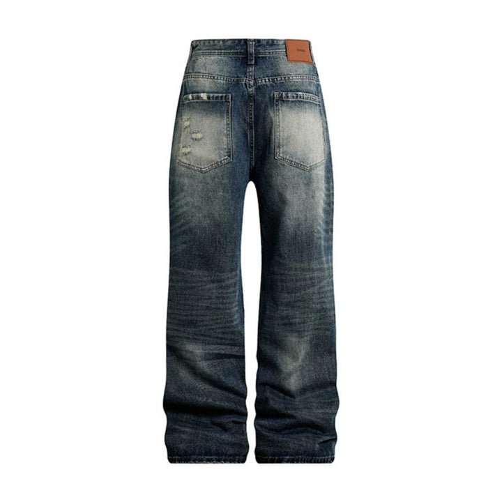 Women's Loose Highwaist Distressed Denim Jeans in Palazzo Cut Amarae