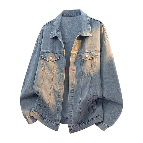 Ladies Oversize Jean Jacket with Color Gradient Amarae