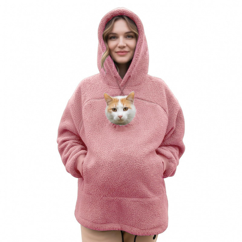 Women’s hoodie with integrated cat cave and extra soft fleece Amarae