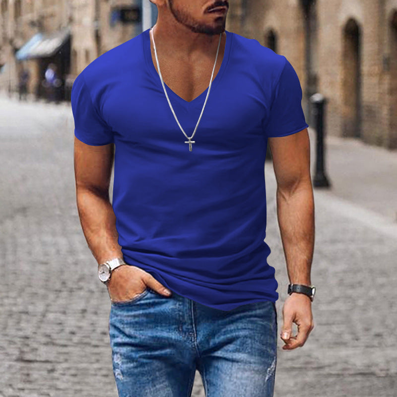 Men's casual V-neck t-shirt Chic und Style