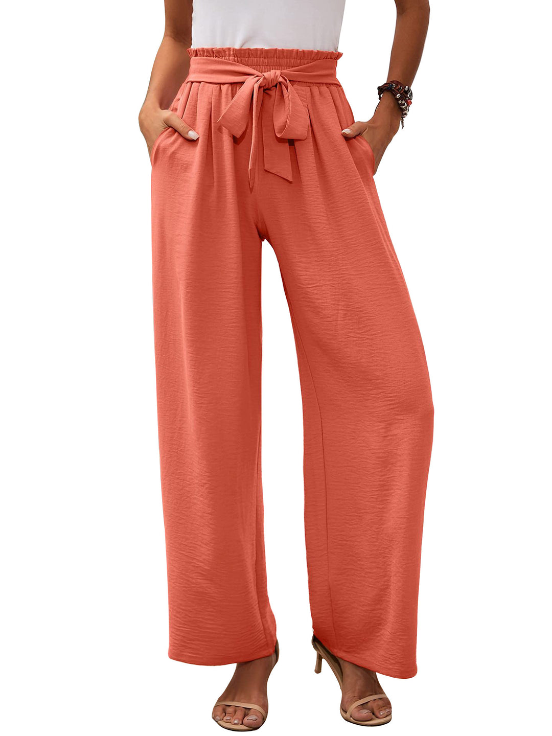 Wide palazzo pants for women with high waist and chic and stylish waistband