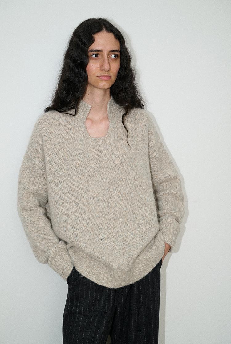 Pull en tricot épais pour femmes avec col montant Chic & Stil