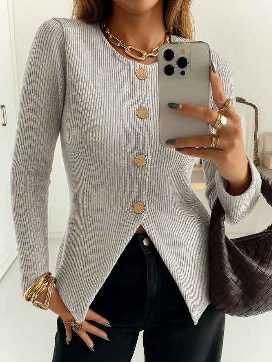 Dames élégant cardigan avec boutons décoratifs Chic & Stil