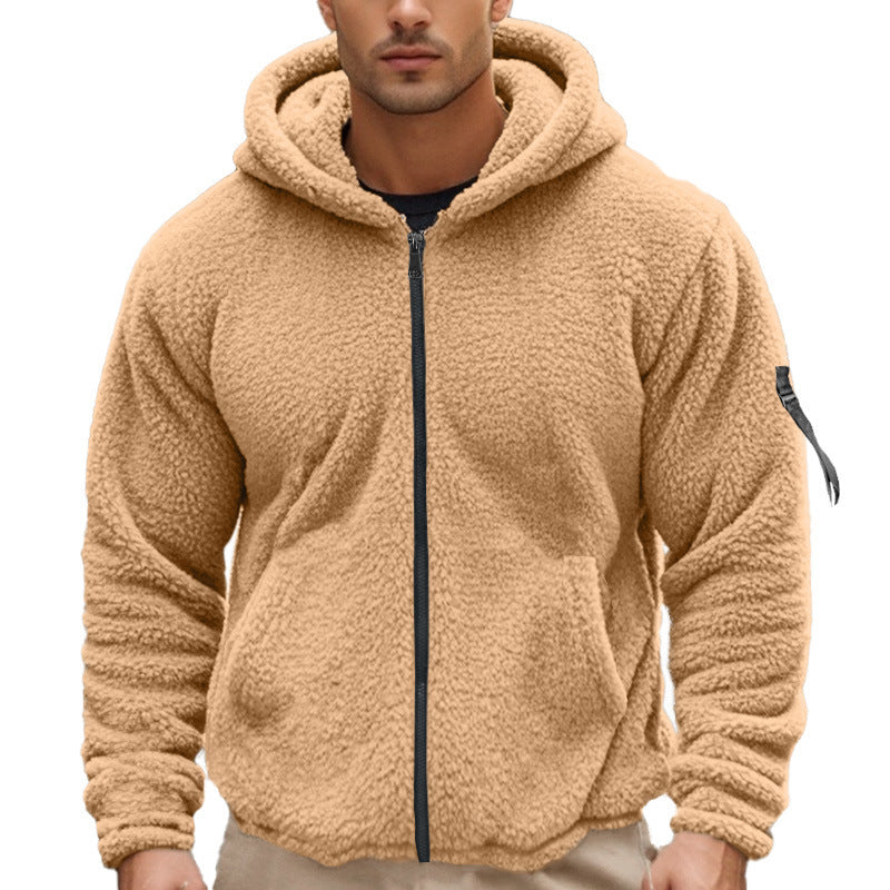 Cozy fleece jacket for men with hood Lune London