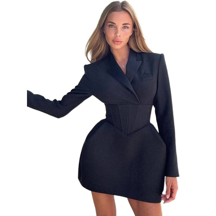 Women's tailored blazer dress with integrated corset and narrow silhouette Amarae