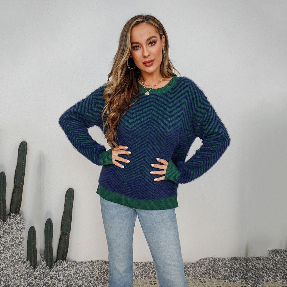 Pull pour femmes avec motif en chevrons Chic & Stil