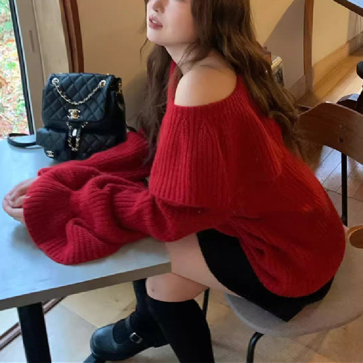 Ladies Off-Shoulder Sweater made of粗糙 Tricot Chic & Stil