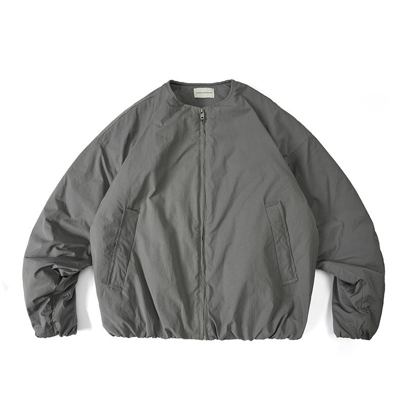 Unisex Lightweight Boxy Transition Jacket without Collar with Full Zip and Elastic Hem Amarae