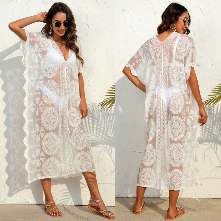 Ladies Elegant Embroidered Pareo Chic Dress and Style