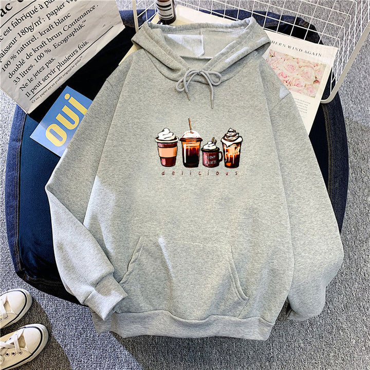Women's hoodie with cute drink motif Chic & Stil