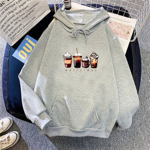Women's hoodie with cute drink motif Chic & Stil