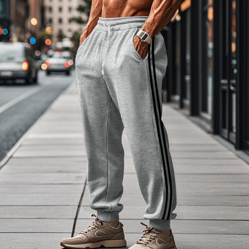 Casual sports pants for men with elastic waist and side zip pockets Amarae