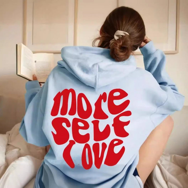 Women's oversized hooded sweatshirt with creative heart design Lune London
