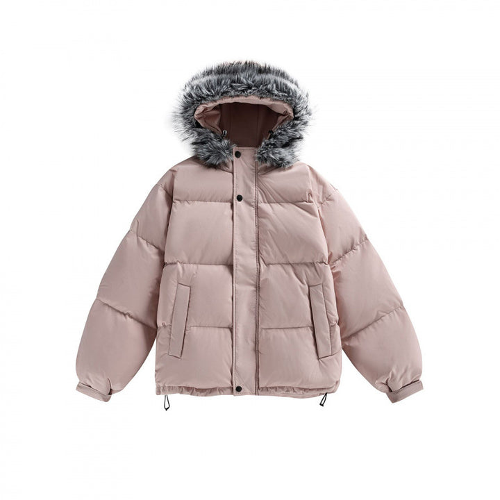 Unisex Padded Hoodie with Detachable Faux Fur Hood and Boxy Silhouette Amarae