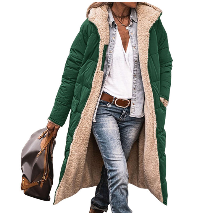 Ladies long, quilted winter coat with fleece lining Lune London