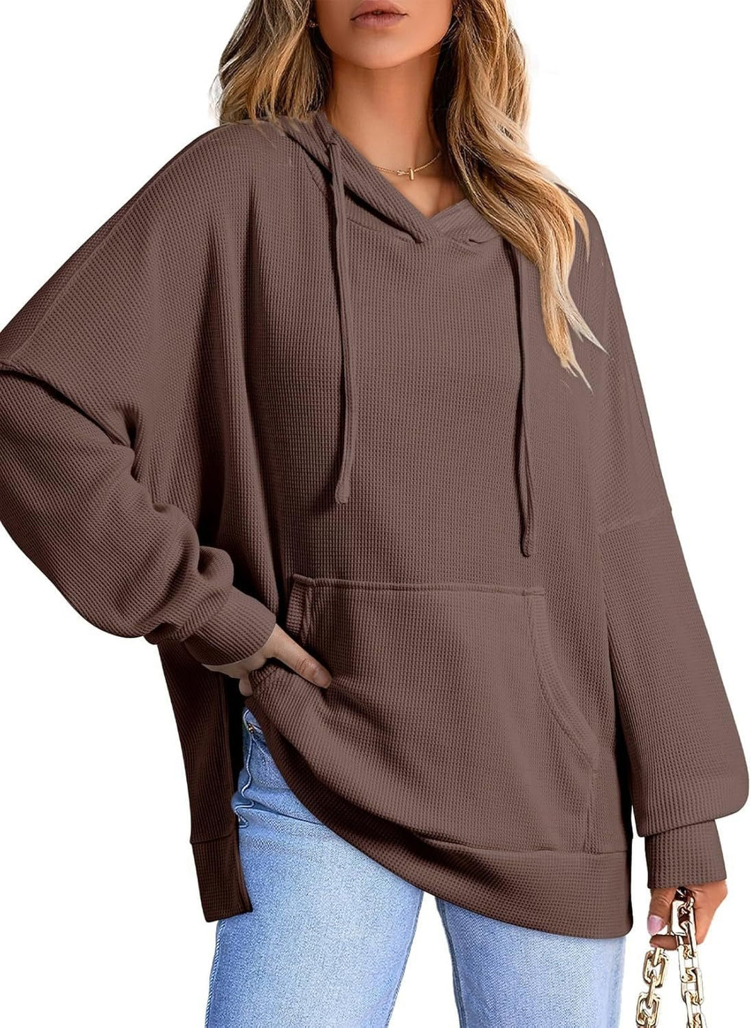 Oversized women's hoodie in waffle pique Lune London