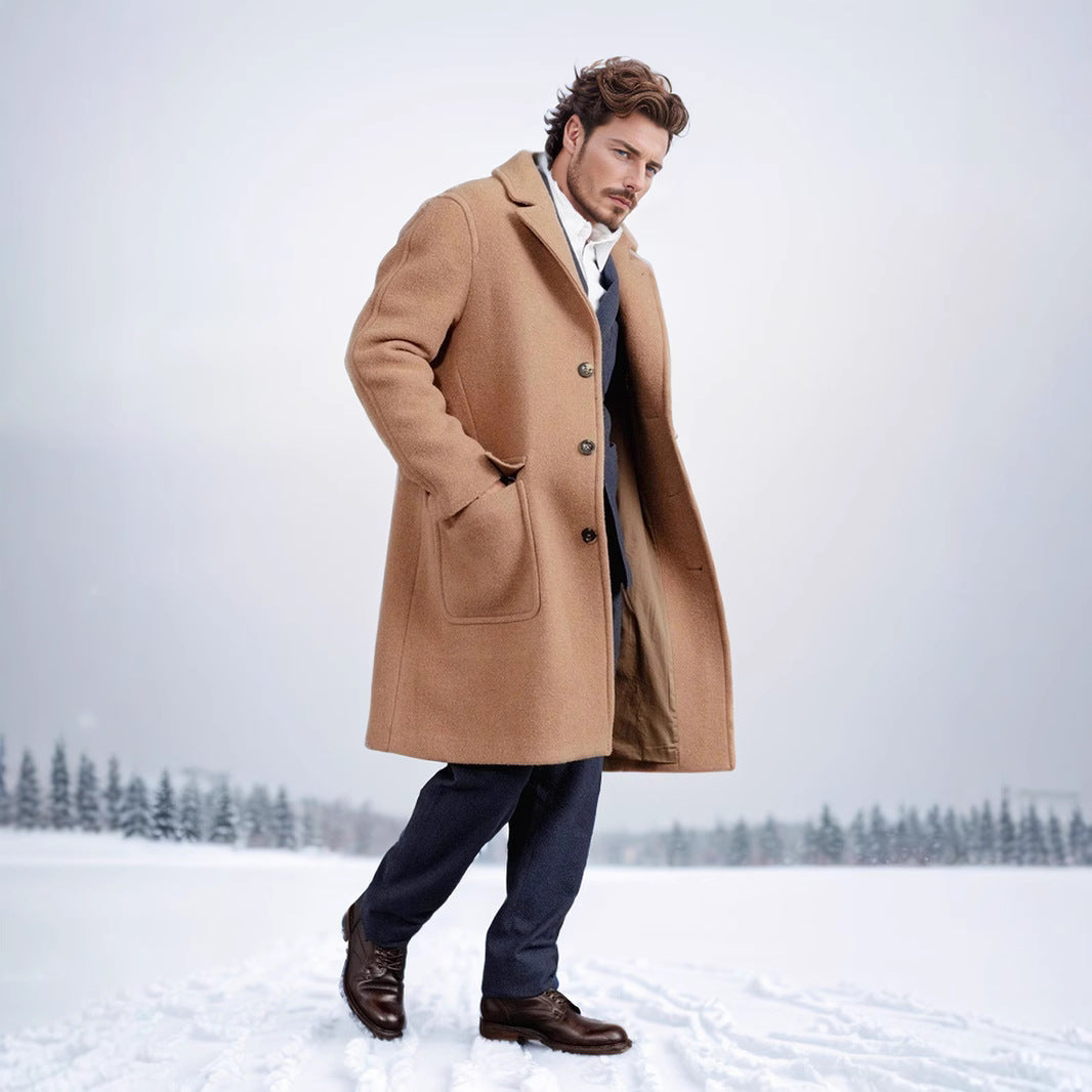Classic Fit Wool Coat for Men Amarae