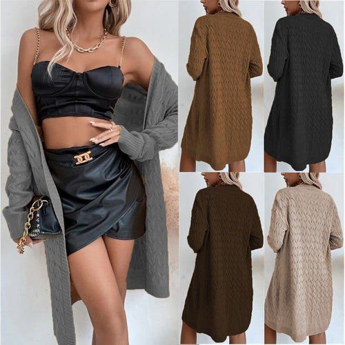 Knitted coat for women with a delicate textured pattern and a relaxed fit Amarae