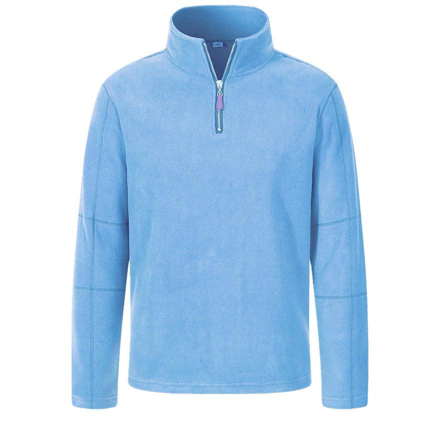 Fleece pullover for men with half-zip and high collar Lune London