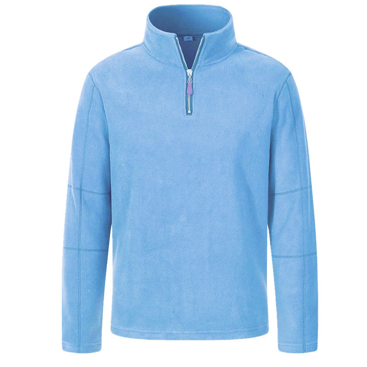 Fleece pullover for men with half-zip and high collar Lune London