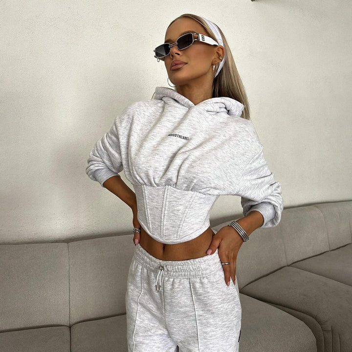 Ladies trendy cropped sweater with laces Lune London