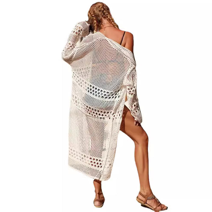 Ladies knitted coat with a trendy mesh structure and a loose fit Lune London