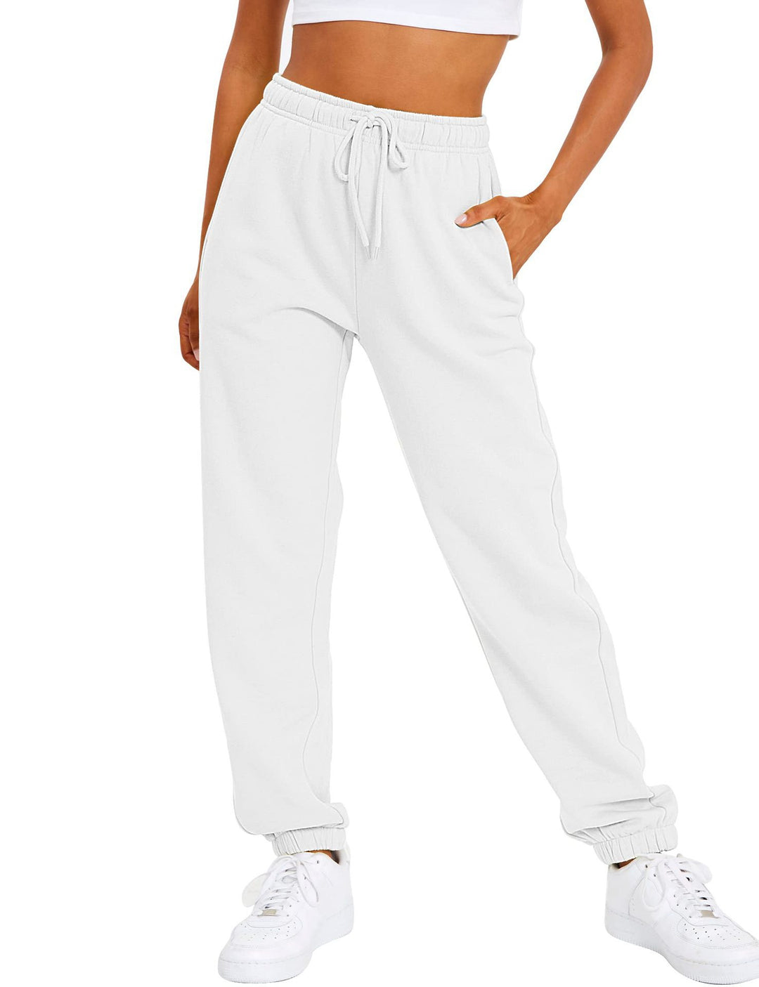 Women’s sporty leisure pants with elastic waistband and high-waisted cut Chic & Stil