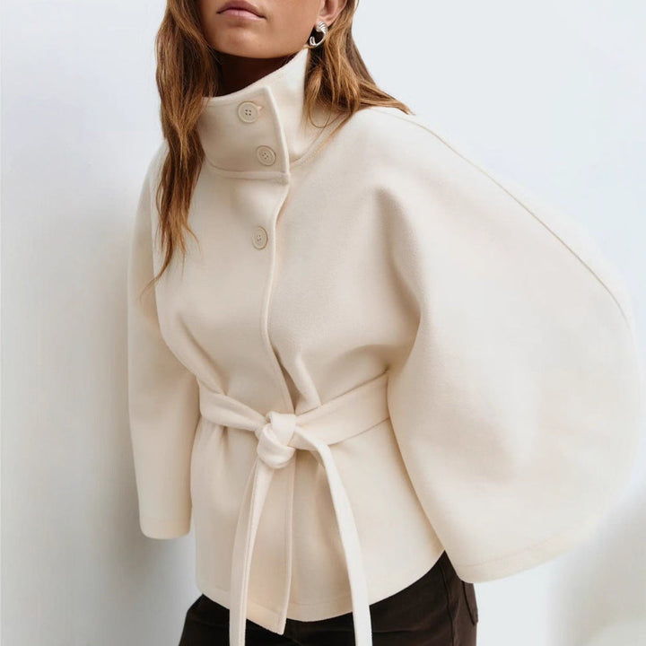 Women’S Wrap Jacket with Elegant Stand-Up Collar and Wide-Cut Sleeves Chic Und Stil