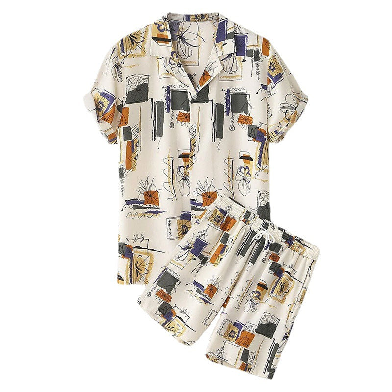 Short set with short sleeves for women with floral pattern Lune London