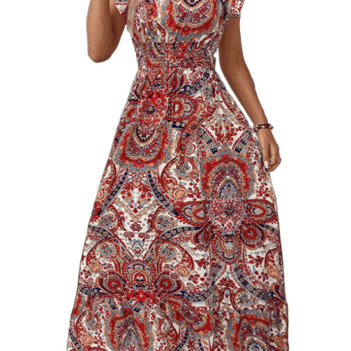 Maxi dress for women in a bohemian style with a vibrant pattern Amarae