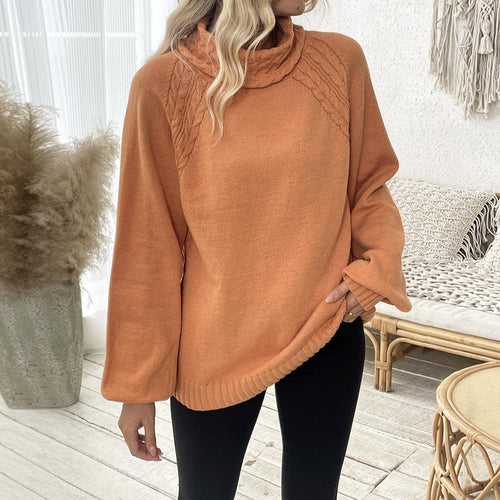 Pull femme avec col roulé et design en câble texturé Chic & Stil