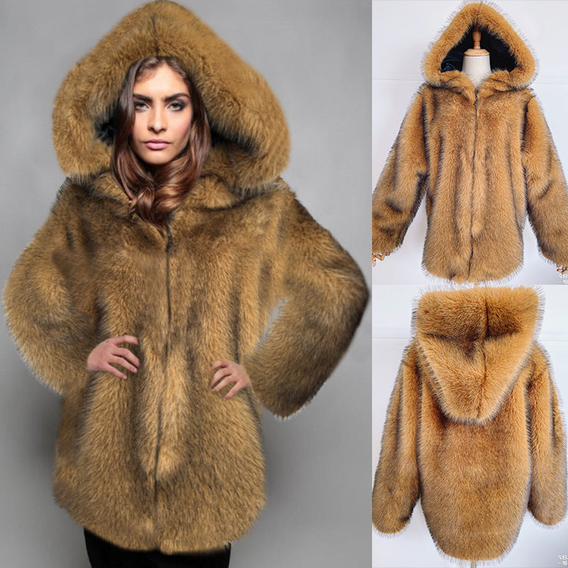 Ladies Luxury Coat in Faux Lune London