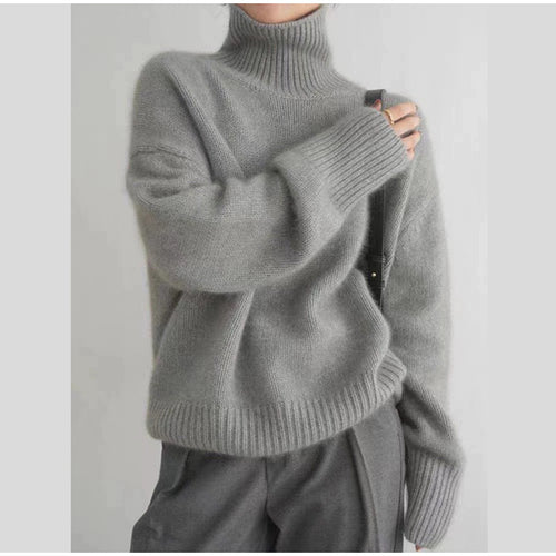 Ladies cozy turtleneck sweater in high quality wool Amarae