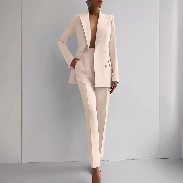 Women's Elegant Double-Breasted Blazer with Tailored Trousers Lune London