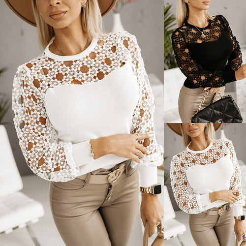 Long sleeve shirt with lace overlay Amarae for women