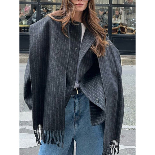 Ladies Trendy and Casual Wool Jacket with Elegant Collar Amarae