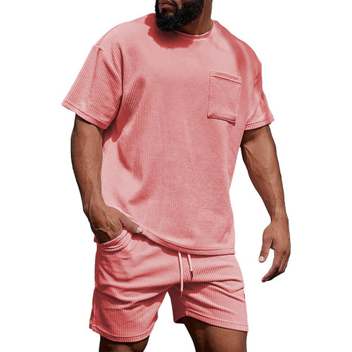 Men Short Sleeve T-shirt and Shorts Leisure Outfit Amarae
