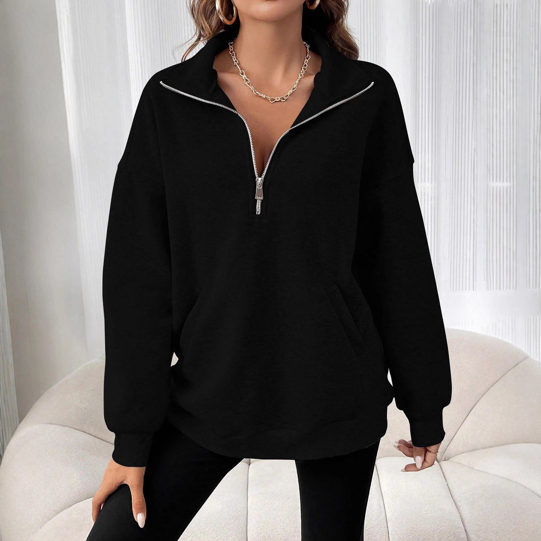 Women's sweatshirt with zipper and practical pockets Lune London