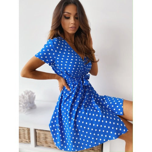 Flattering polka dot wrap dress for women Lune London