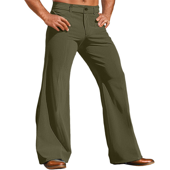 Elegant flared pants for men in vintage style with chic striped pattern and style
