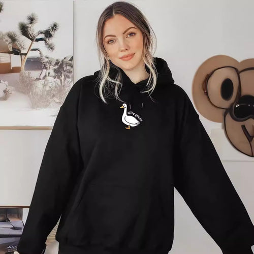Hoodie pour femmes avec motif de oie créatif et intérieur en molleton doux Chic & Stil