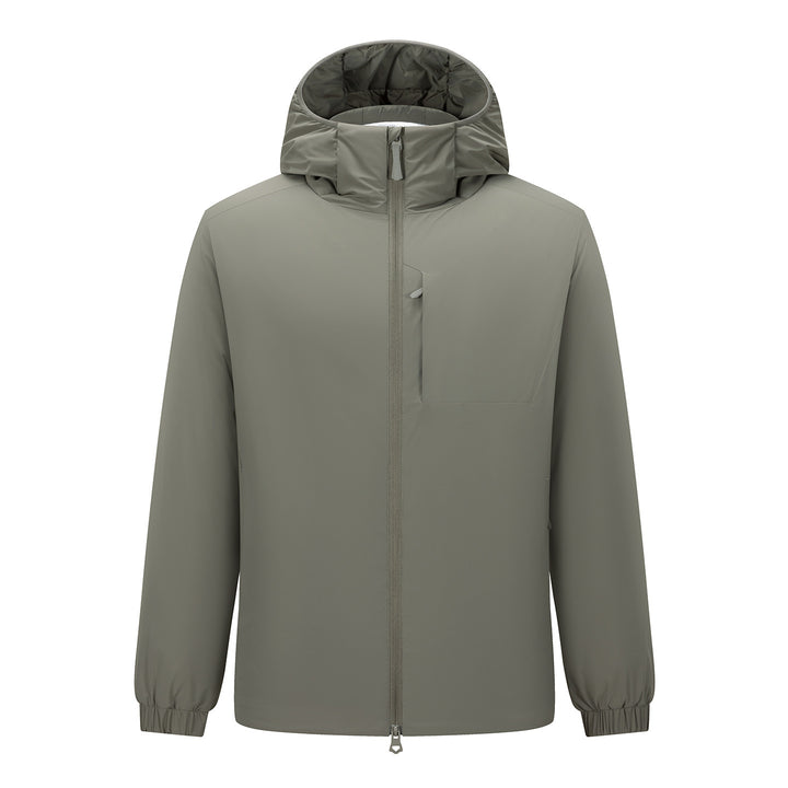 Men's Lightweight Waterproof Softshell Rain Jacket with Hood and Hidden Chest Pocket Amarae
