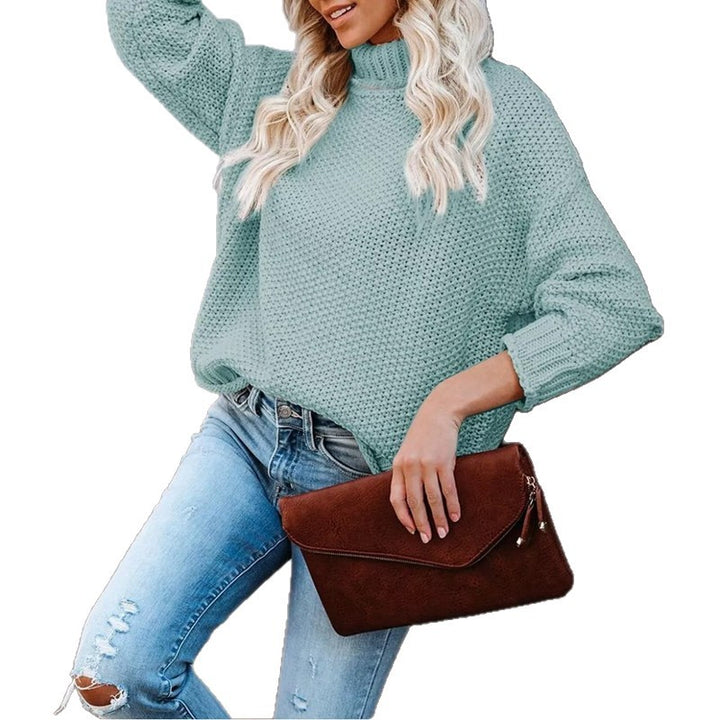 Pull en tricot épais pour femme avec col roulé et coupe décontractée Chic & Stil