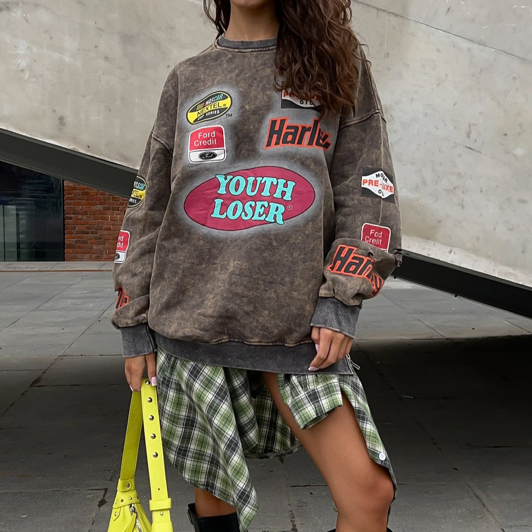 Women's oversized sweatshirt with creative graphic design and stylish details Lune London