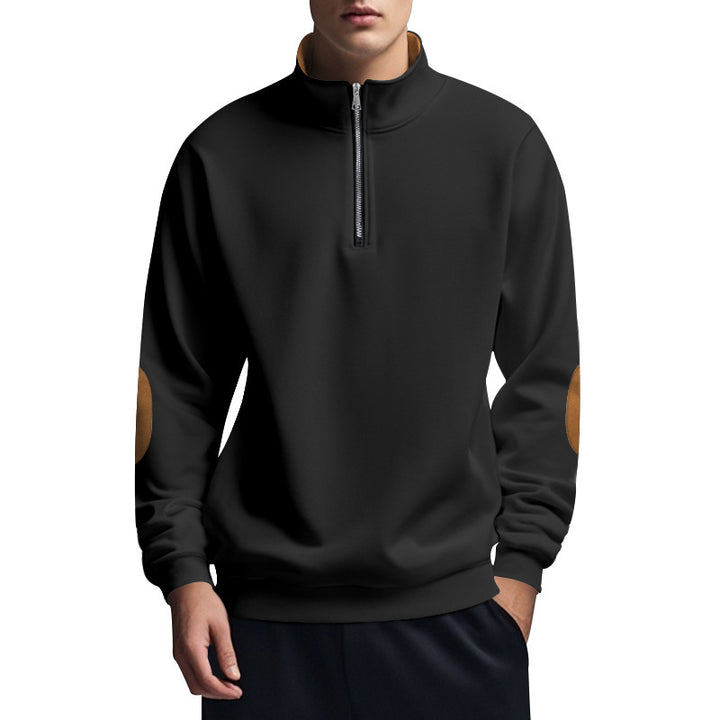 Sporty pullover for men with high collar and zip Lune London