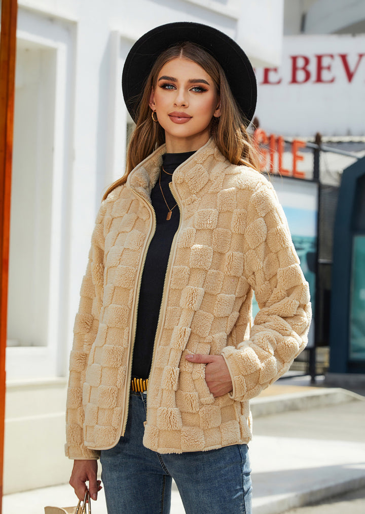 Ladies Cozy Transition Jacket with Textured Surface Lune London
