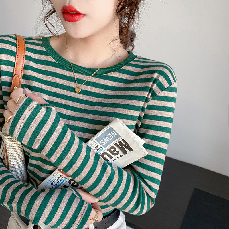 Women's striped long-sleeve shirt with comfortable sleeves Chic & Stil