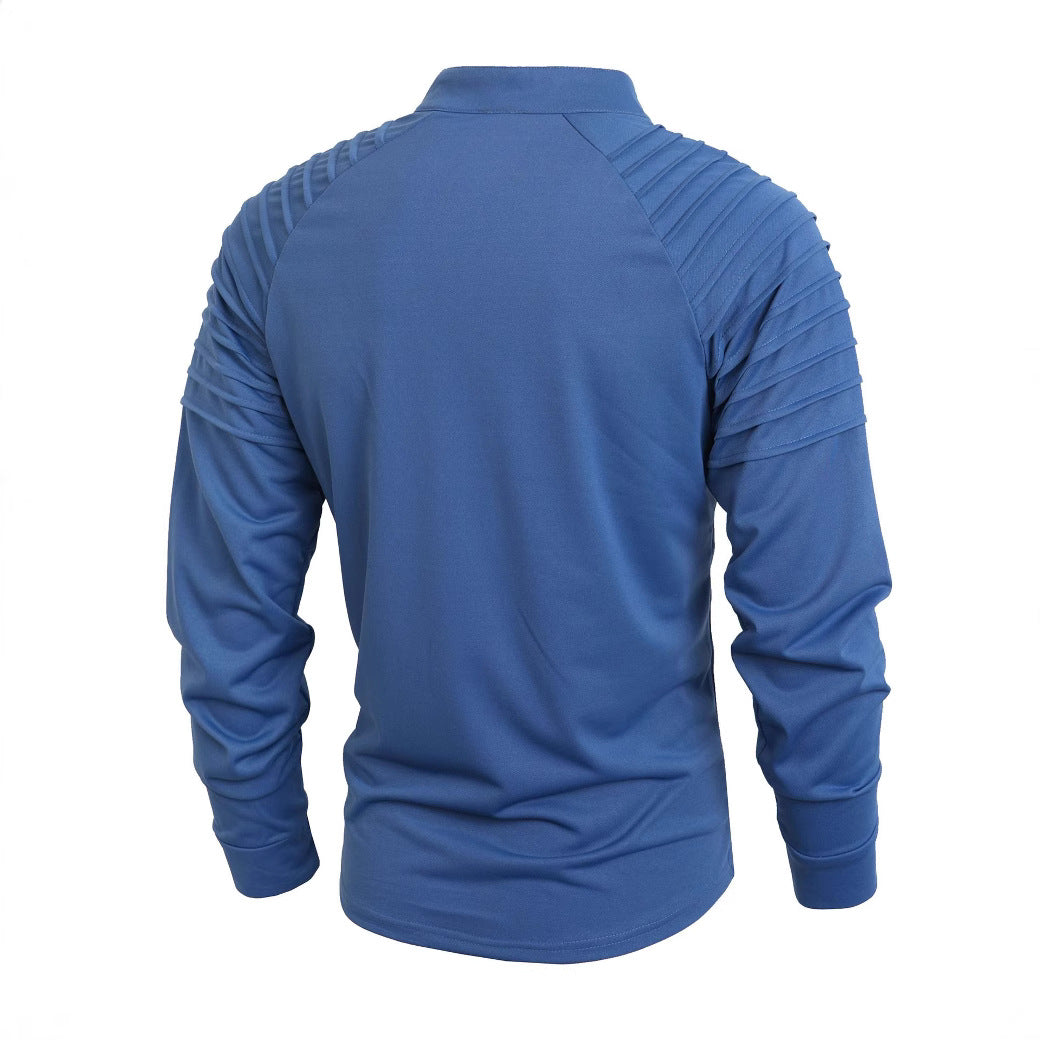 Men's long sleeve shirt with modern high collar and zipper Lune London