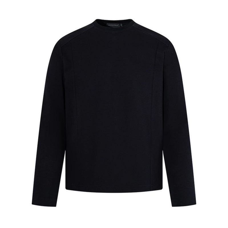 Men's Long Sleeve Shirt with Crew Neck made of Marl Cotton Blend Amarae