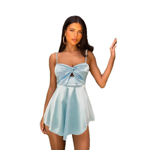 Women's summer dress with sophisticated draping and adjustable straps Amarae